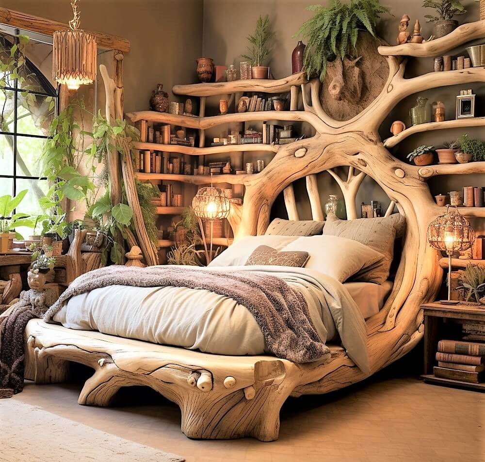 Log Home Comfort Creating Cozy Spaces with Wood Log Furniture (4)