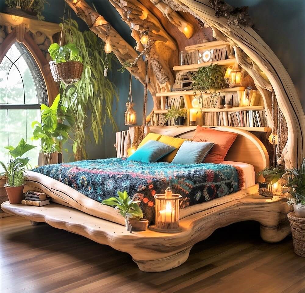 Log Home Comfort Creating Cozy Spaces with Wood Log Furniture (5)