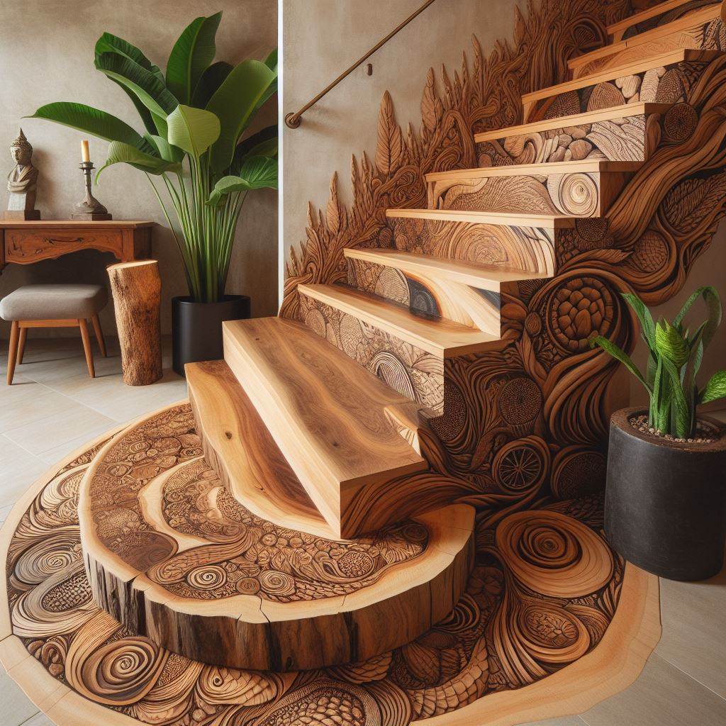 Natural Elegance Enhancing Interiors with Wooden Stairs (11)