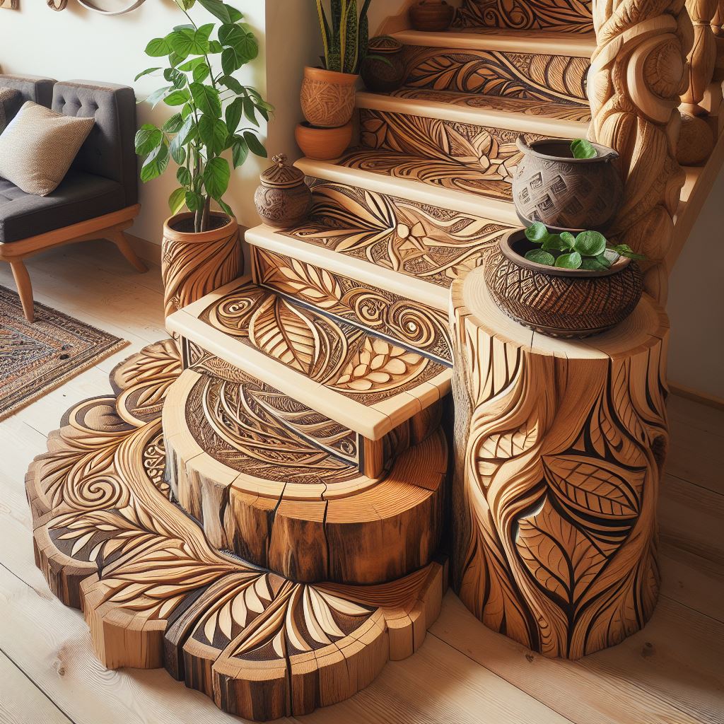 Natural Elegance Enhancing Interiors with Wooden Stairs (13)