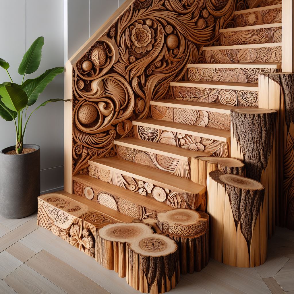 Natural Elegance Enhancing Interiors with Wooden Stairs (19)