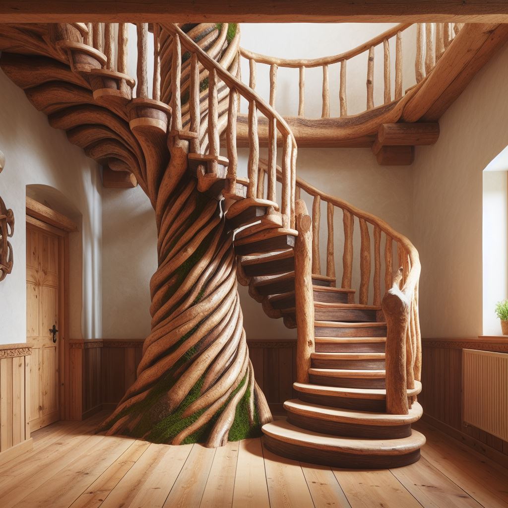 Natural Elegance Enhancing Interiors with Wooden Stairs (22)