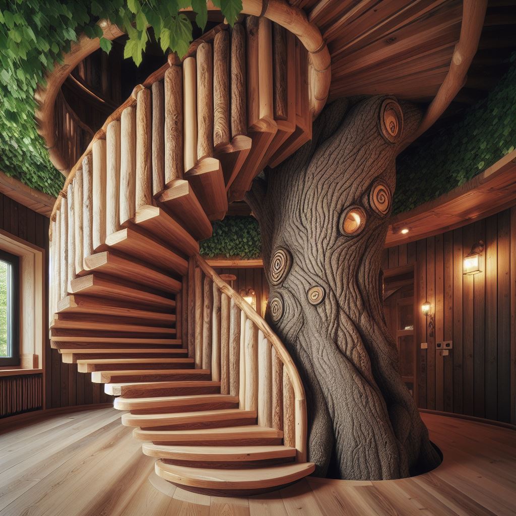 Natural Elegance Enhancing Interiors with Wooden Stairs (32)