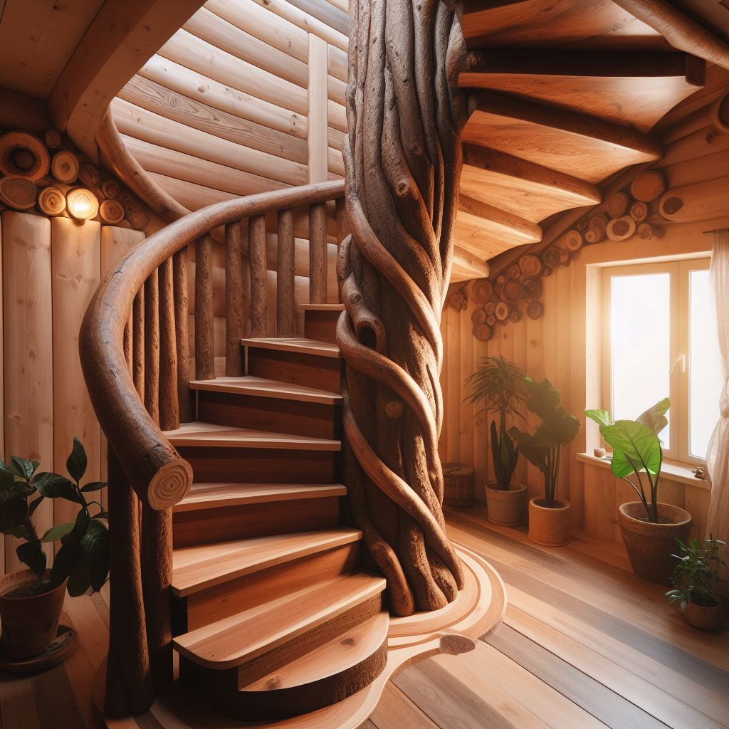 Natural Elegance Enhancing Interiors with Wooden Stairs (33)