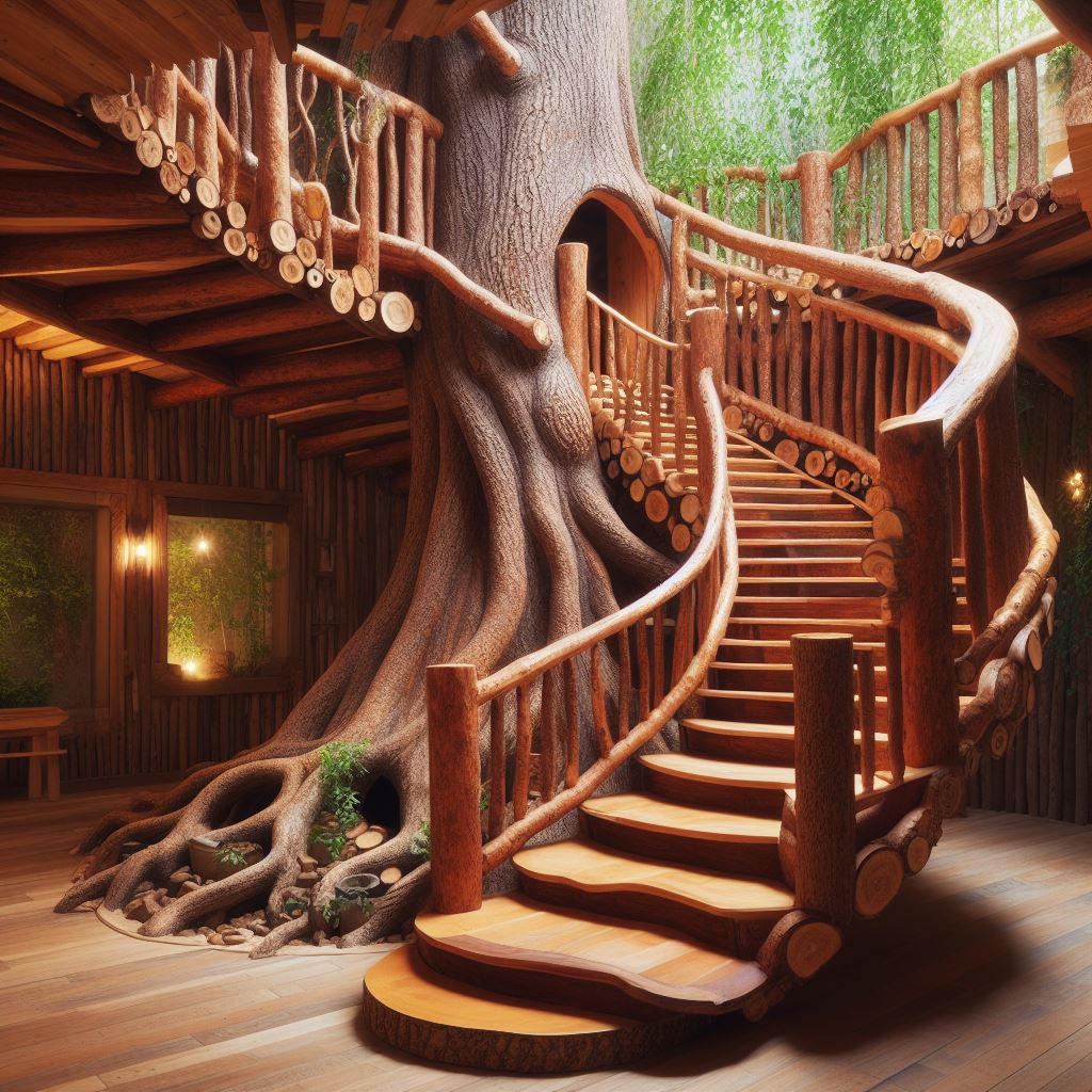 Natural Elegance Enhancing Interiors with Wooden Stairs (34)