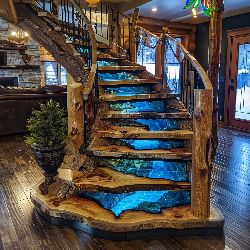Natural Elegance Enhancing Interiors with Wooden Stairs (7)