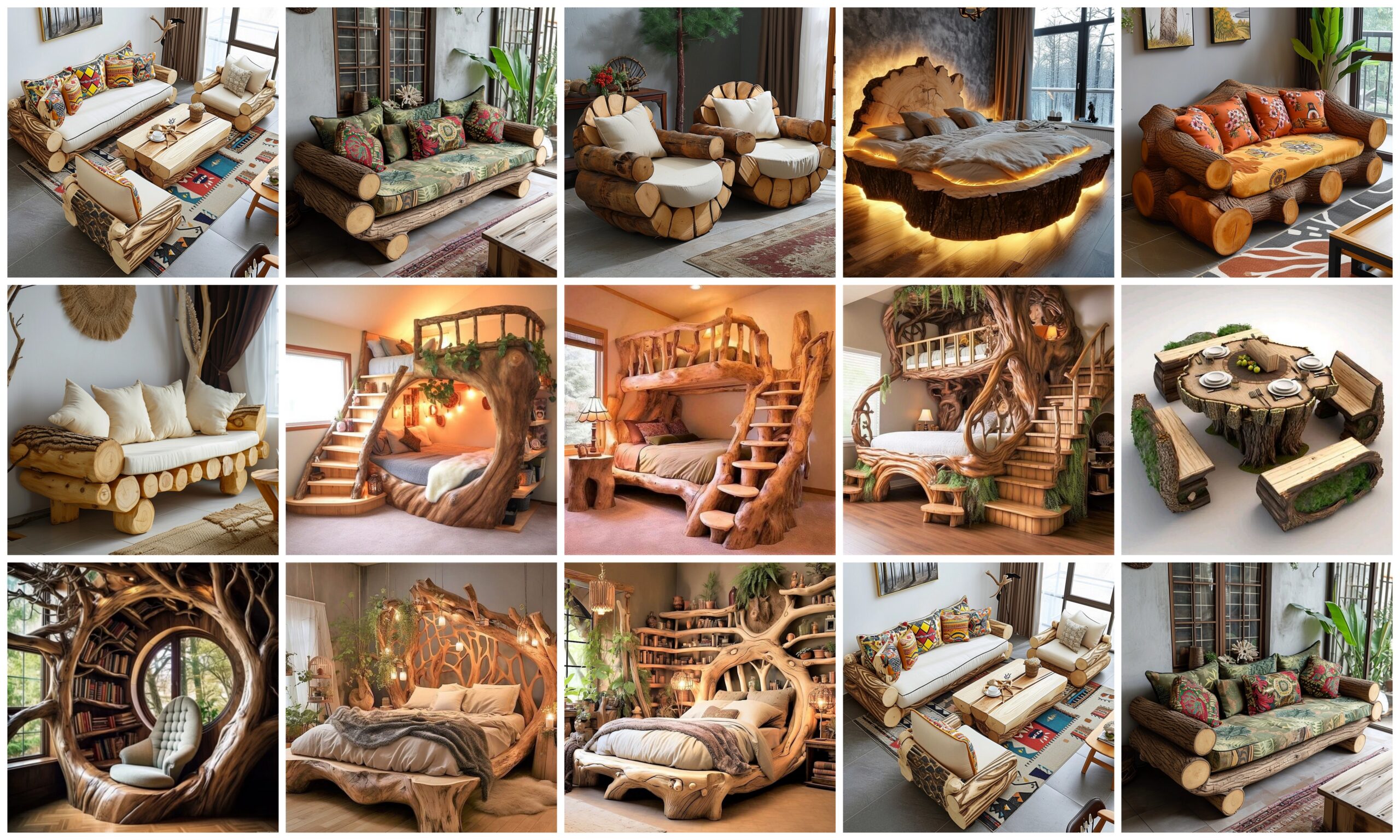 Log Home Comfort Creating Cozy Spaces with Wood Log Furniture 