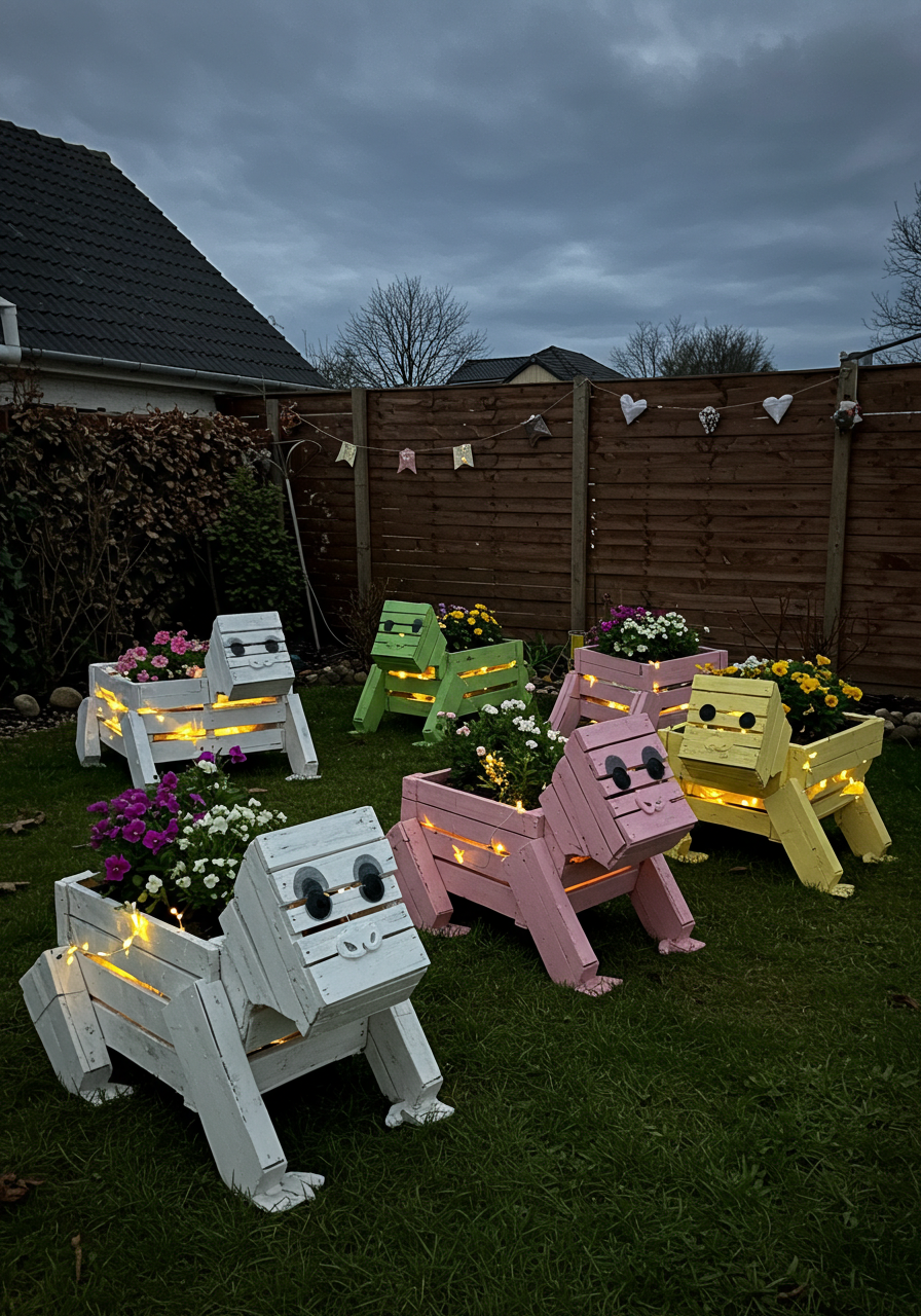 Pallet Ao Planter Paradise DIY A Rainbow Garden from Scrap Wood! (10)