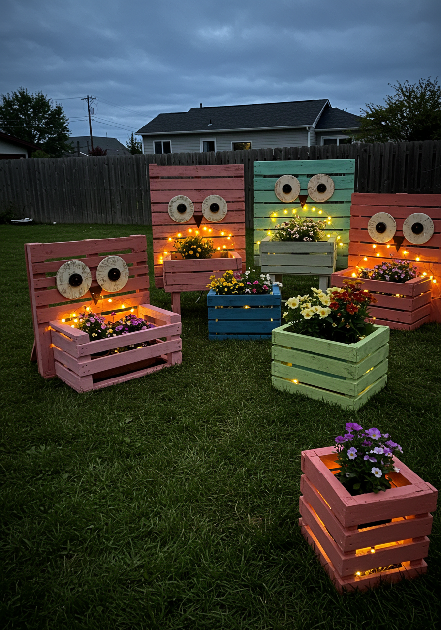 Pallet Ao Planter Paradise DIY A Rainbow Garden from Scrap Wood! (26)