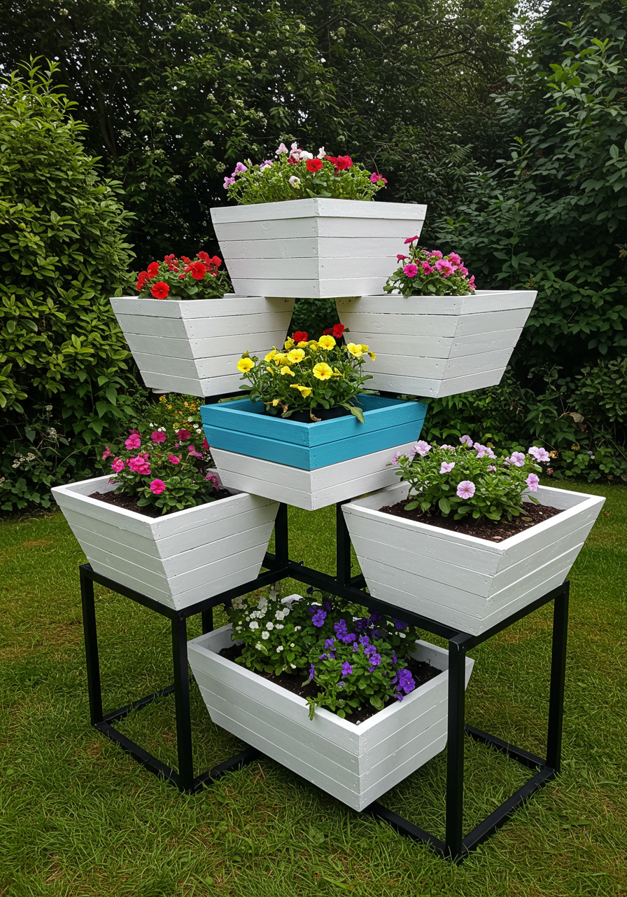 Pallet Ao Planter Paradise DIY A Rainbow Garden from Scrap Wood! (27)