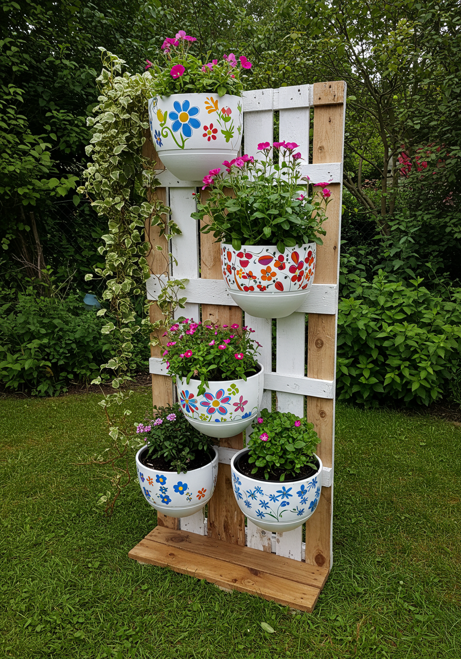 Pallet Ao Planter Paradise DIY A Rainbow Garden from Scrap Wood! (28)