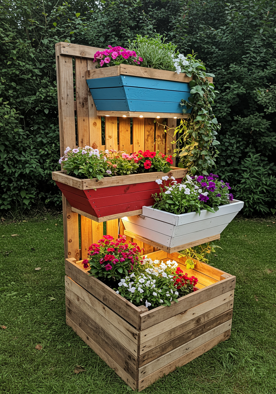 Pallet Ao Planter Paradise DIY A Rainbow Garden from Scrap Wood! (30)