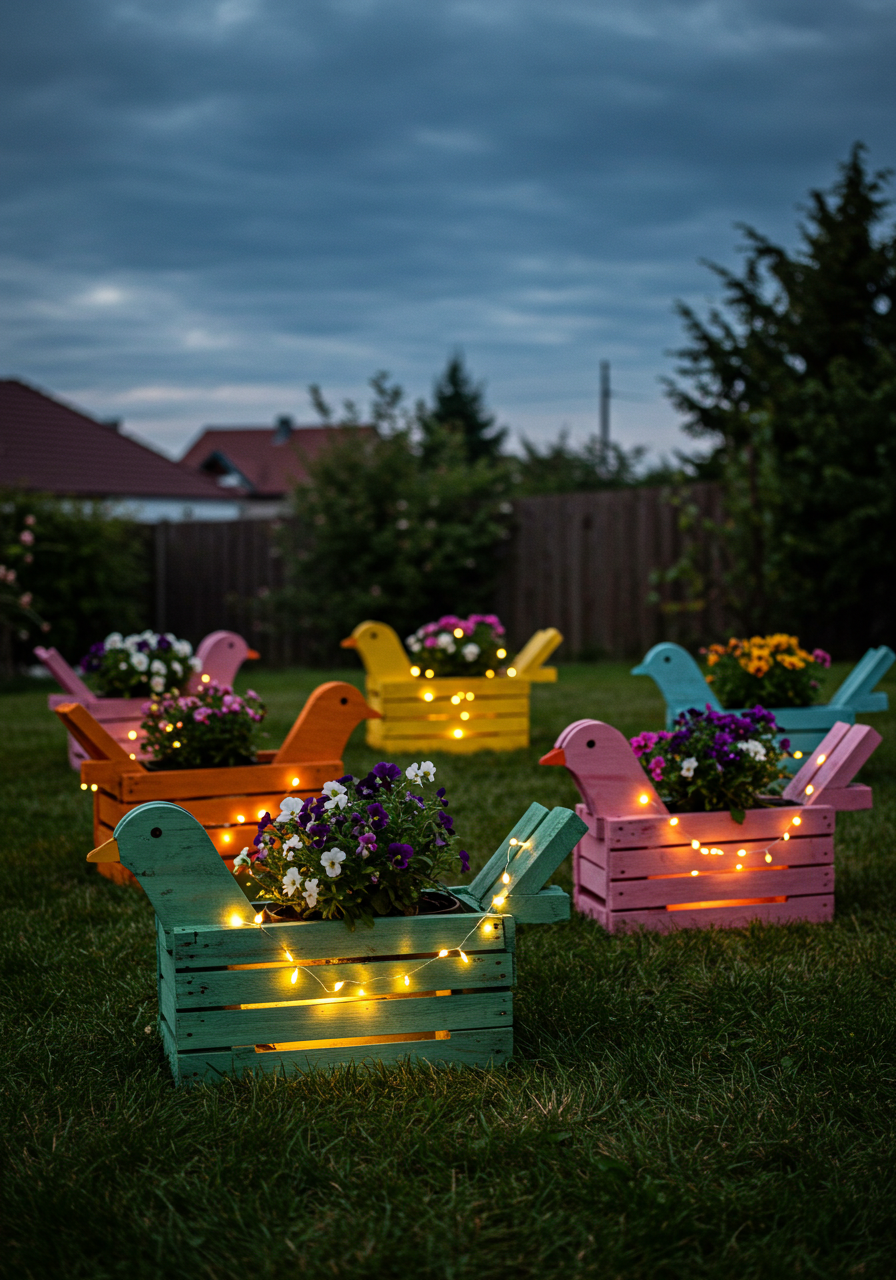 Pallet Ao Planter Paradise DIY A Rainbow Garden from Scrap Wood! (31)