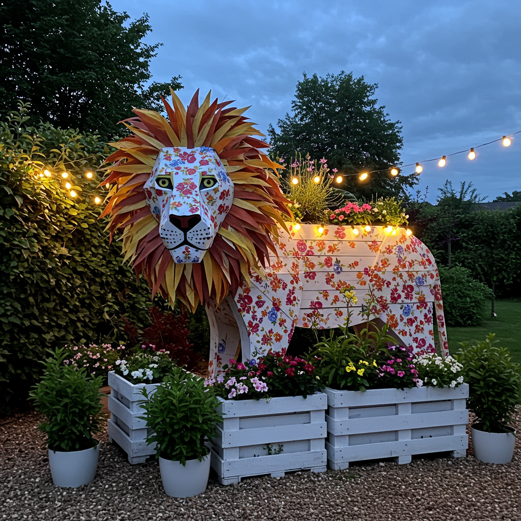 Pallets to Paws & Glow Build Adorable Light-Up Garden Animal Planters (11)