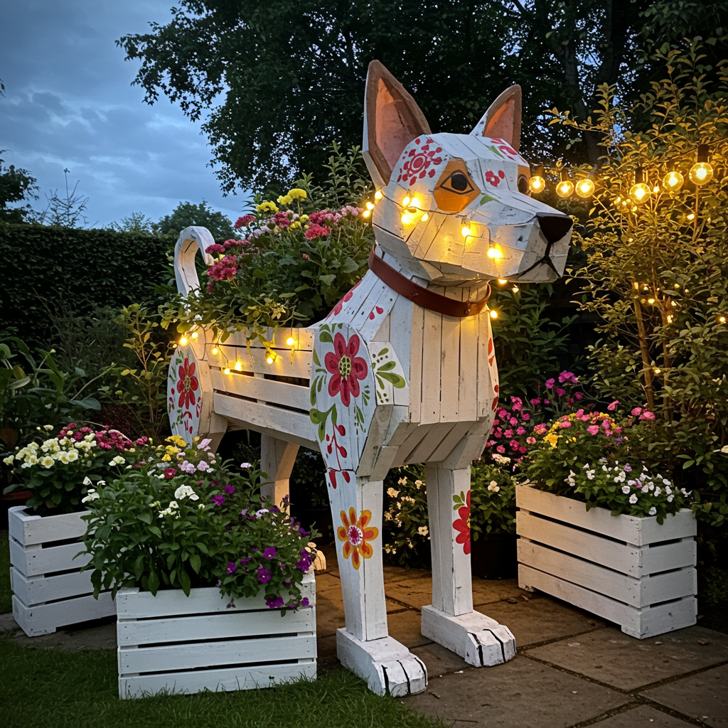 Pallets to Paws & Glow Build Adorable Light-Up Garden Animal Planters (14)