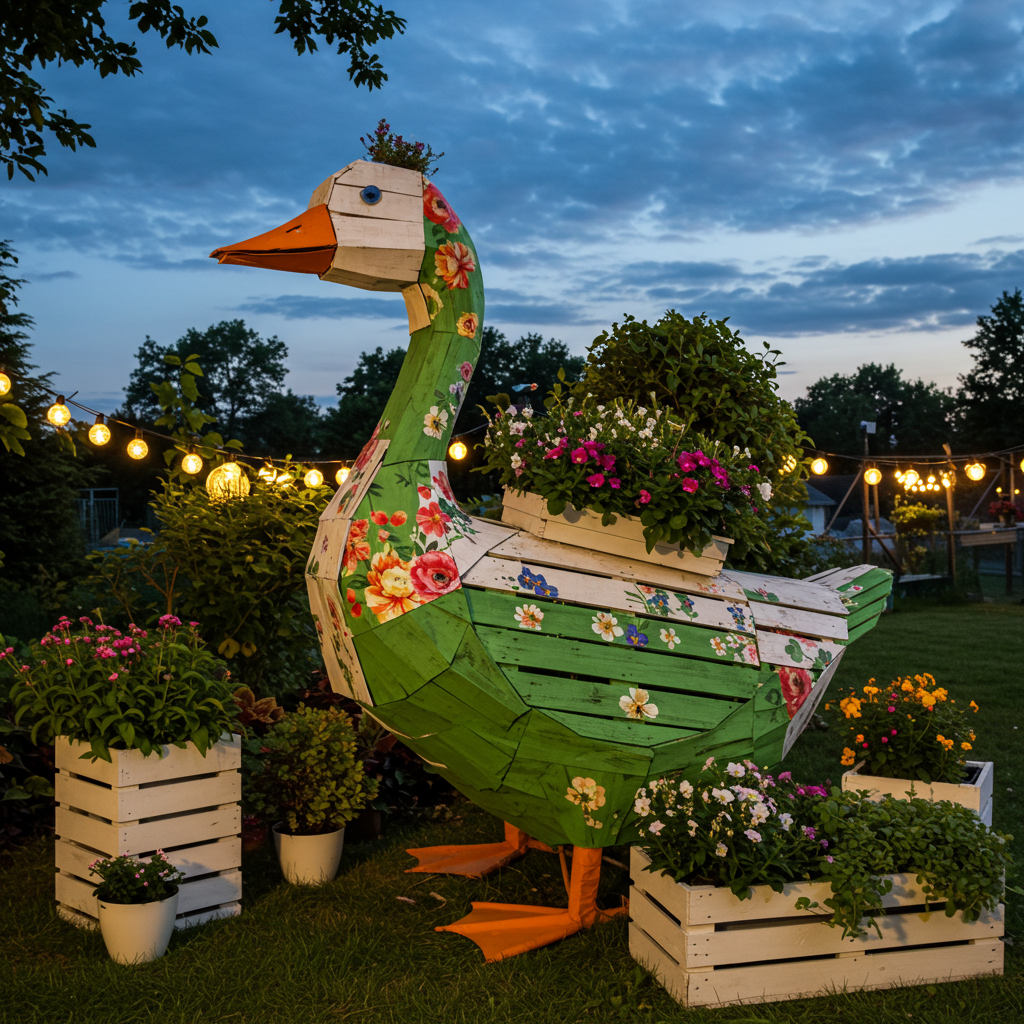 Pallets to Paws & Glow Build Adorable Light-Up Garden Animal Planters (5)