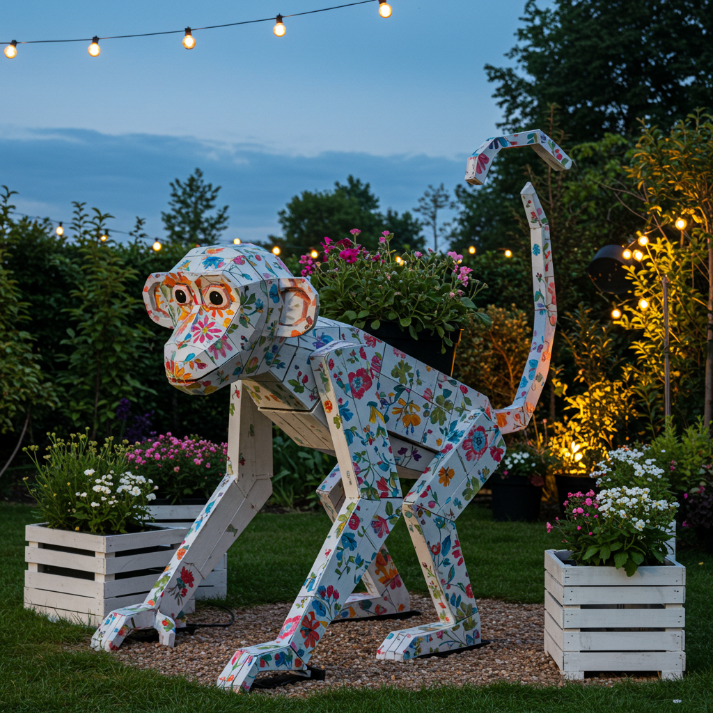 Pallets to Paws & Glow Build Adorable Light-Up Garden Animal Planters (6)