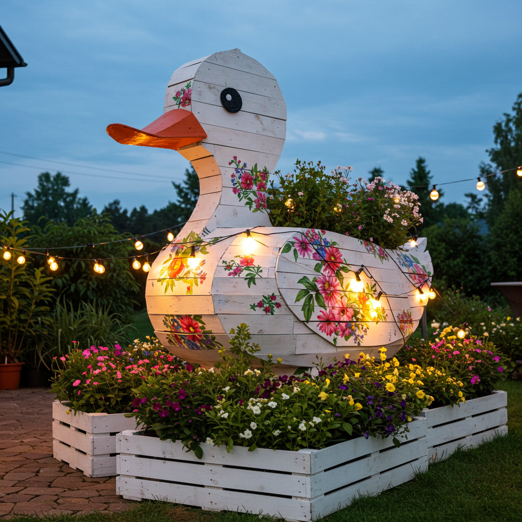 Pallets to Paws & Glow Build Adorable Light-Up Garden Animal Planters (8)