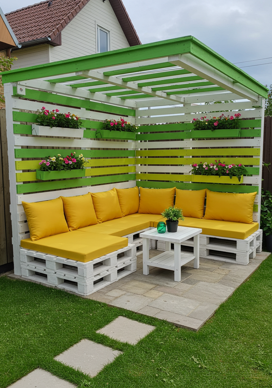 Creative Outdoor Seating Ideas Using Wooden Pallets (16)
