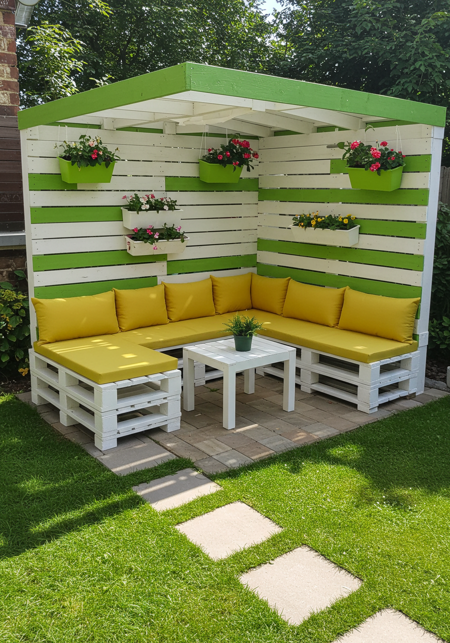 Creative Outdoor Seating Ideas Using Wooden Pallets (18)