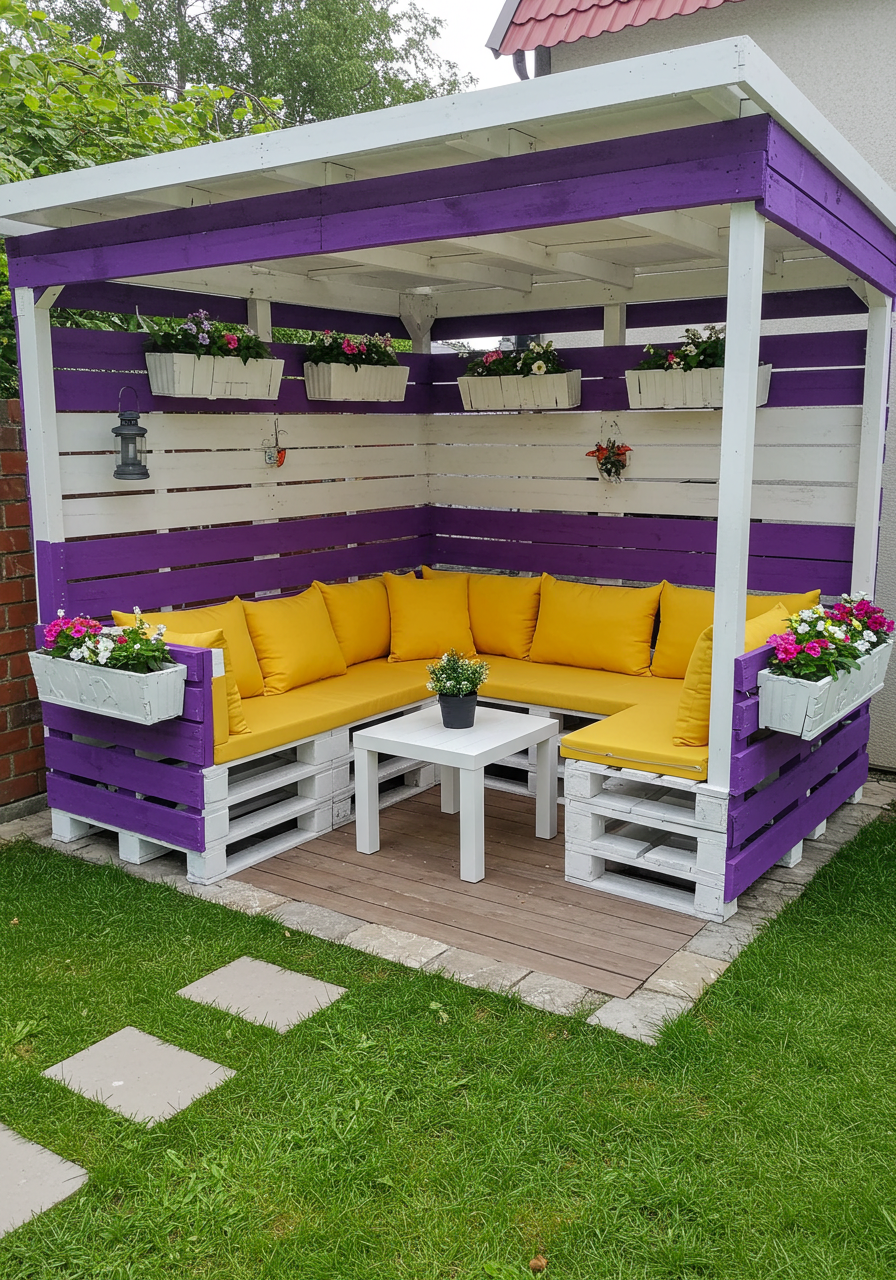Creative Outdoor Seating Ideas Using Wooden Pallets (19)