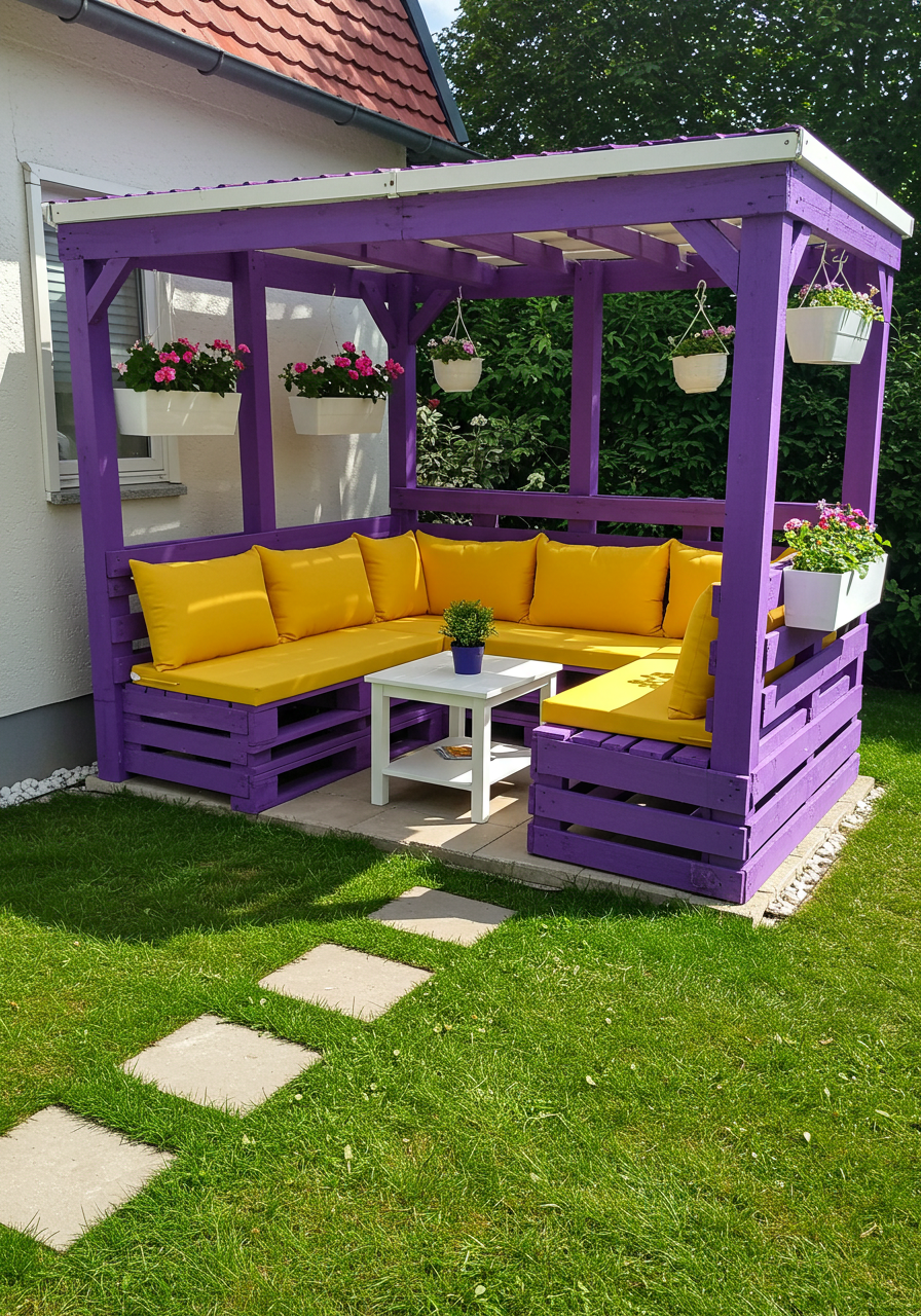 Creative Outdoor Seating Ideas Using Wooden Pallets (22)