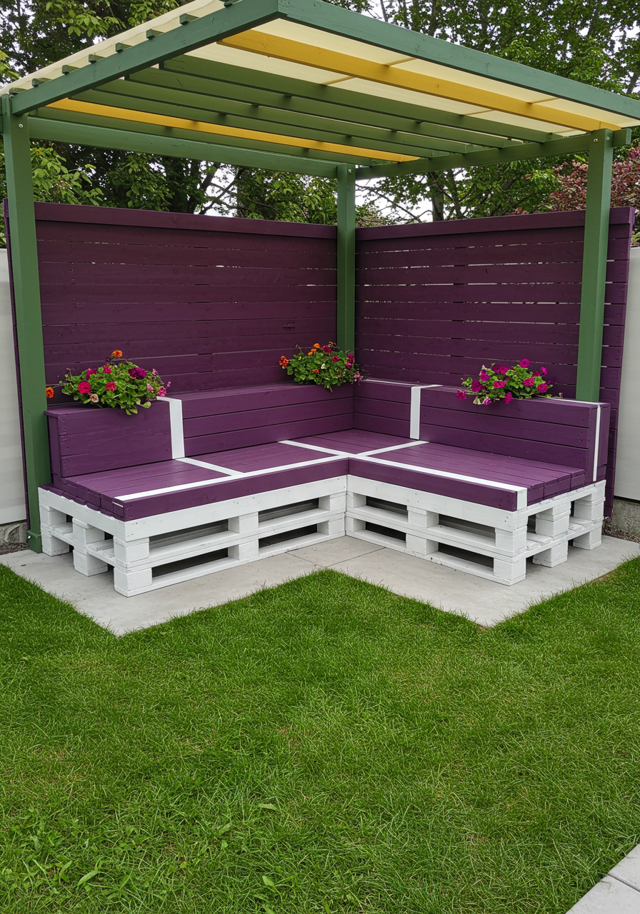 Creative Outdoor Seating Ideas Using Wooden Pallets (26)