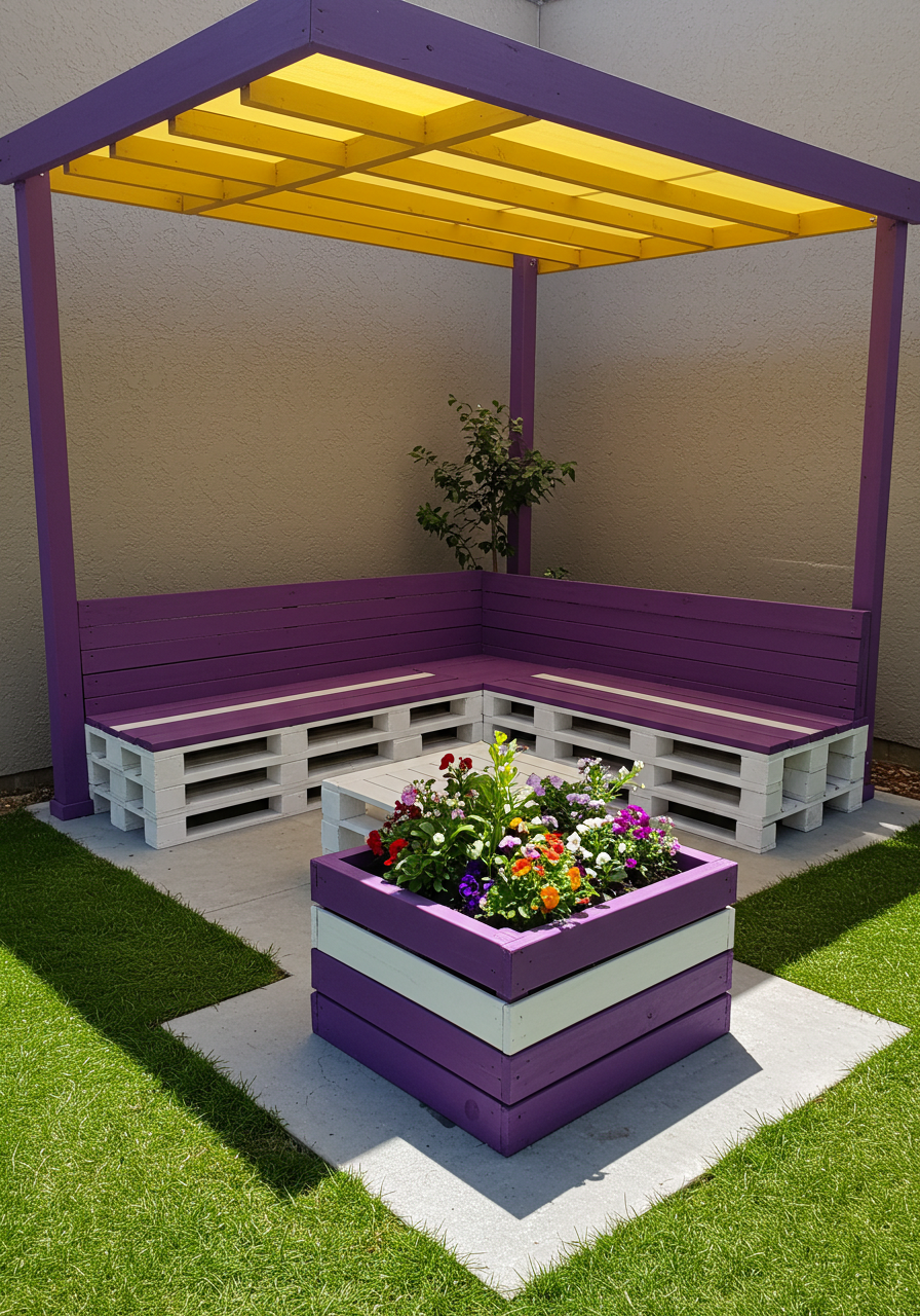 Creative Outdoor Seating Ideas Using Wooden Pallets (28)