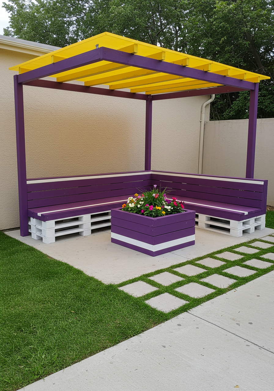 Creative Outdoor Seating Ideas Using Wooden Pallets (30)