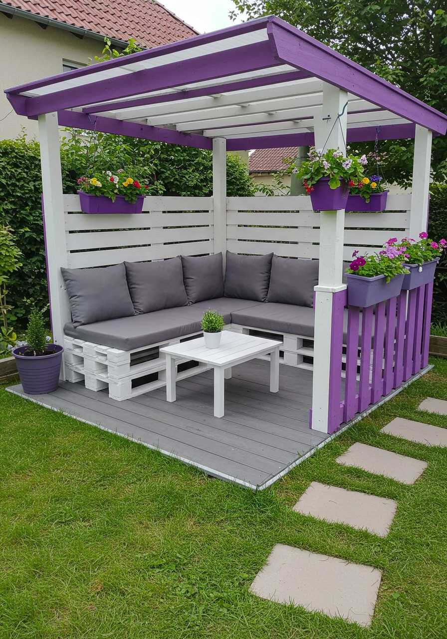 Creative Outdoor Seating Ideas Using Wooden Pallets (5)