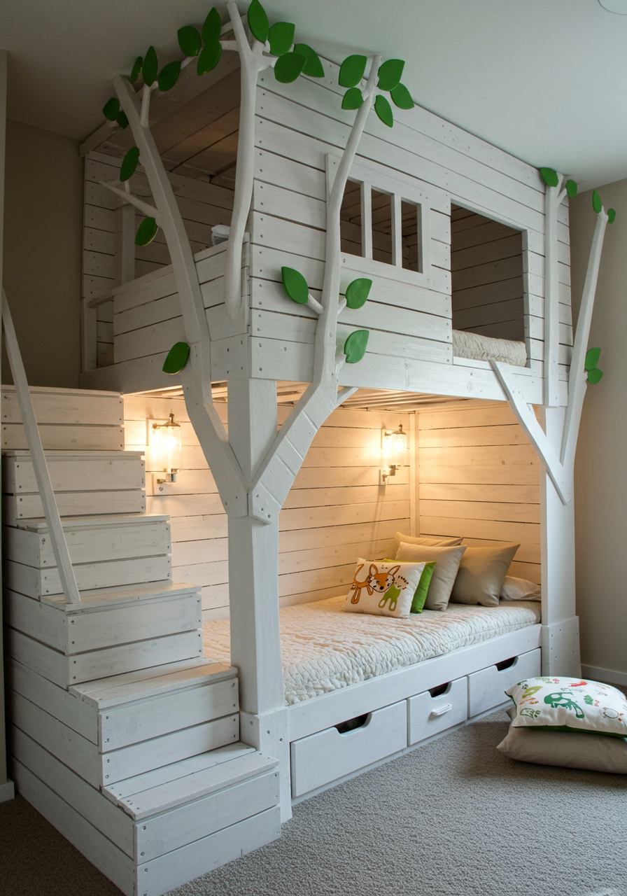 Rainbow Dreams DIY Colorful Pallet Bunk Beds for Kids (7)