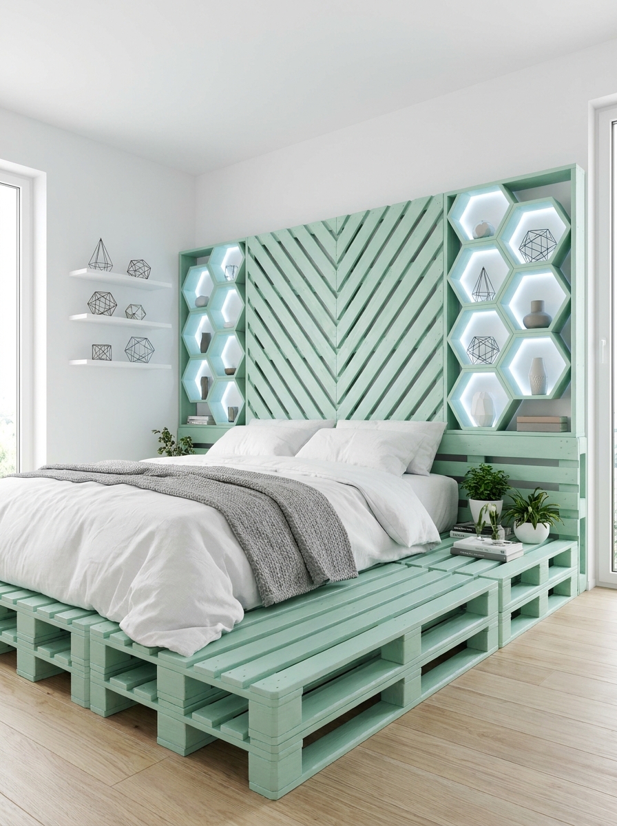 Modern Wooden Pallet Bedroom Retreat 🌿 (1)