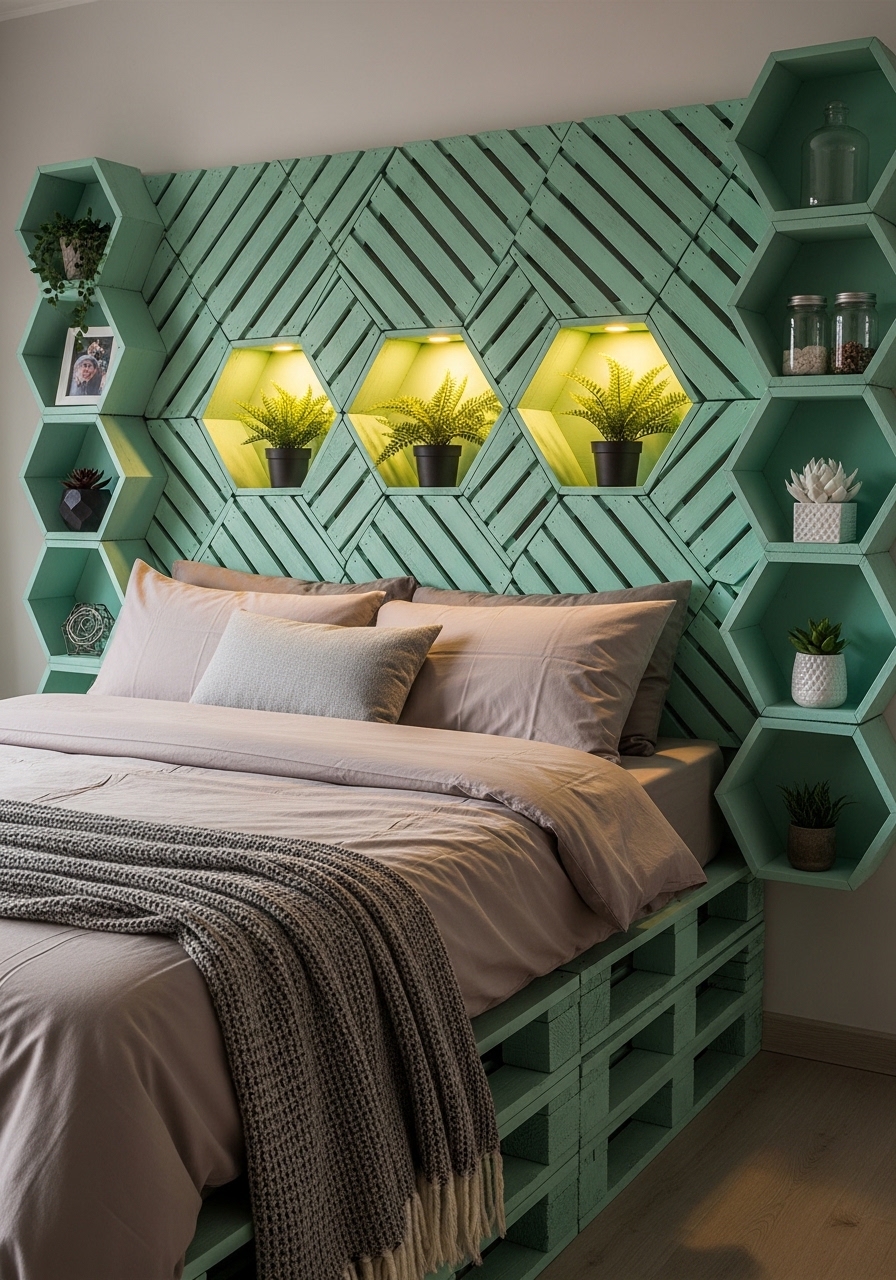 Modern Wooden Pallet Bedroom Retreat 🌿 (10)