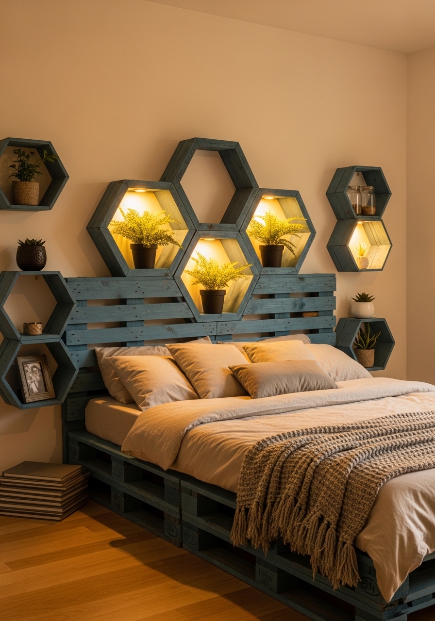 Modern Wooden Pallet Bedroom Retreat 🌿 (11)