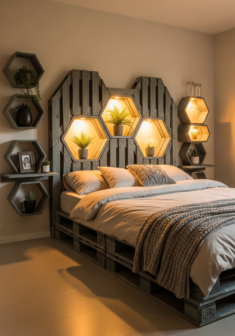 Modern Wooden Pallet Bedroom Retreat 🌿 (12)