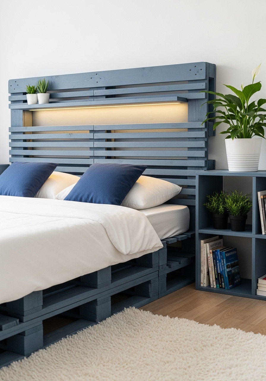 Modern Wooden Pallet Bedroom Retreat 🌿 (15)