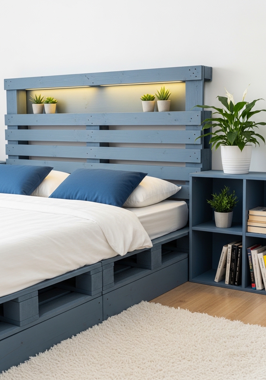 Modern Wooden Pallet Bedroom Retreat 🌿 (16)