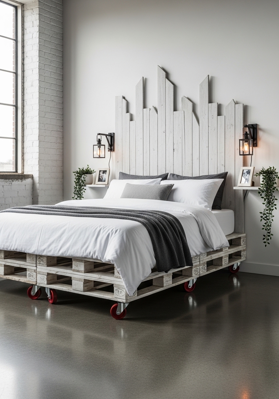 Modern Wooden Pallet Bedroom Retreat 🌿 (18)