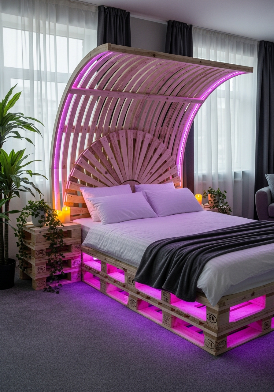 Modern Wooden Pallet Bedroom Retreat 🌿 (19)