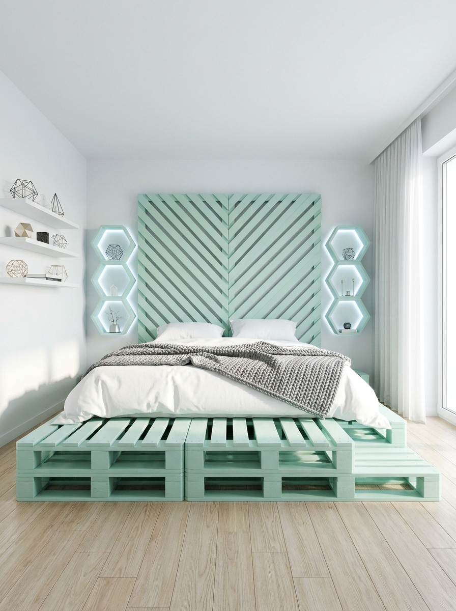 Modern Wooden Pallet Bedroom Retreat 🌿 (2)