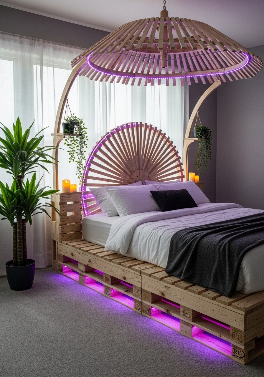 Modern Wooden Pallet Bedroom Retreat 🌿 (20)