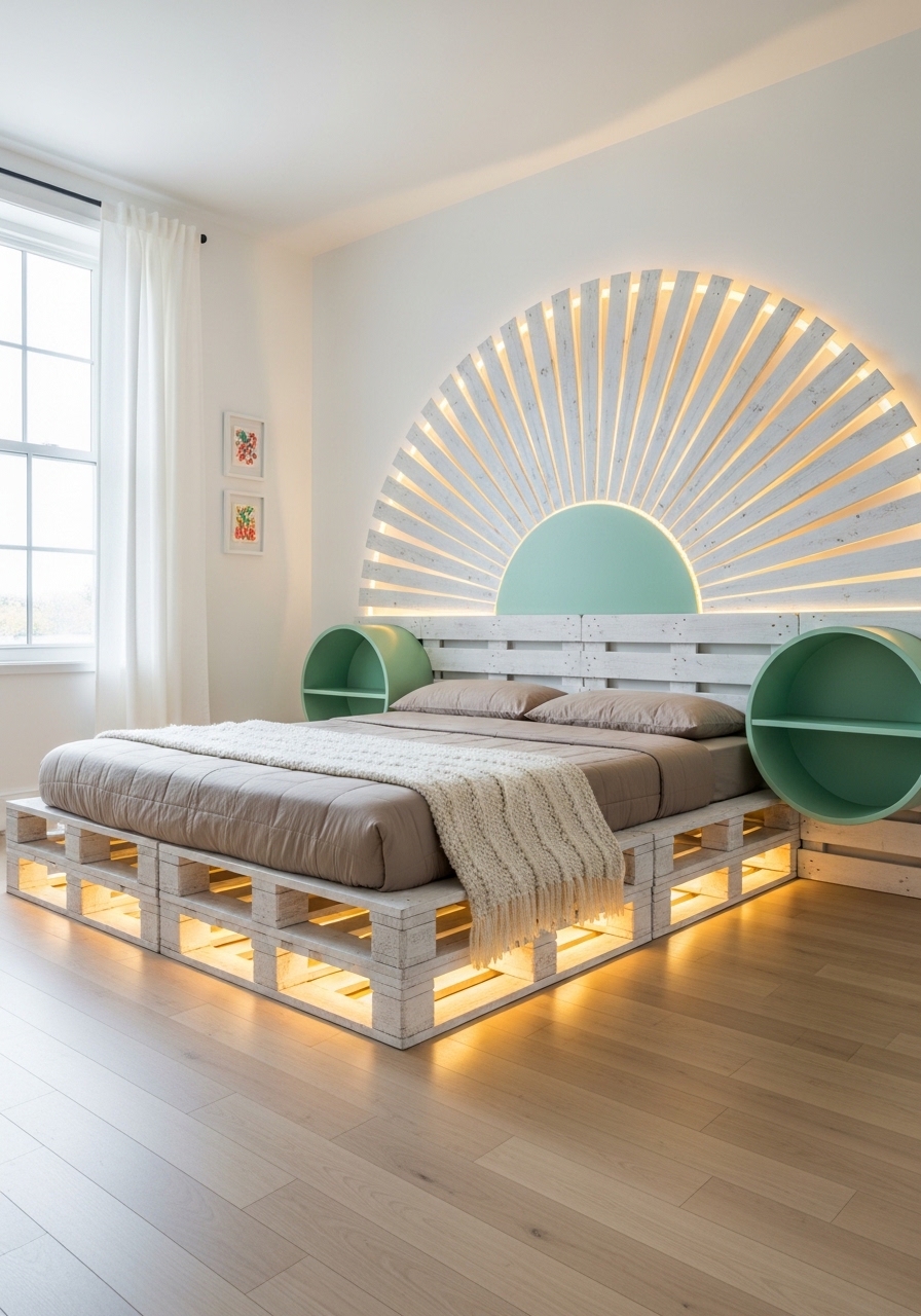 Modern Wooden Pallet Bedroom Retreat 🌿 (21)