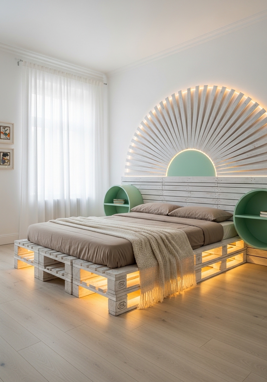 Modern Wooden Pallet Bedroom Retreat 🌿 (22)