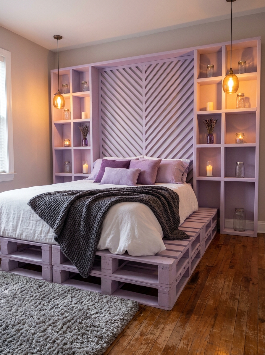 Modern Wooden Pallet Bedroom Retreat 🌿 (4)