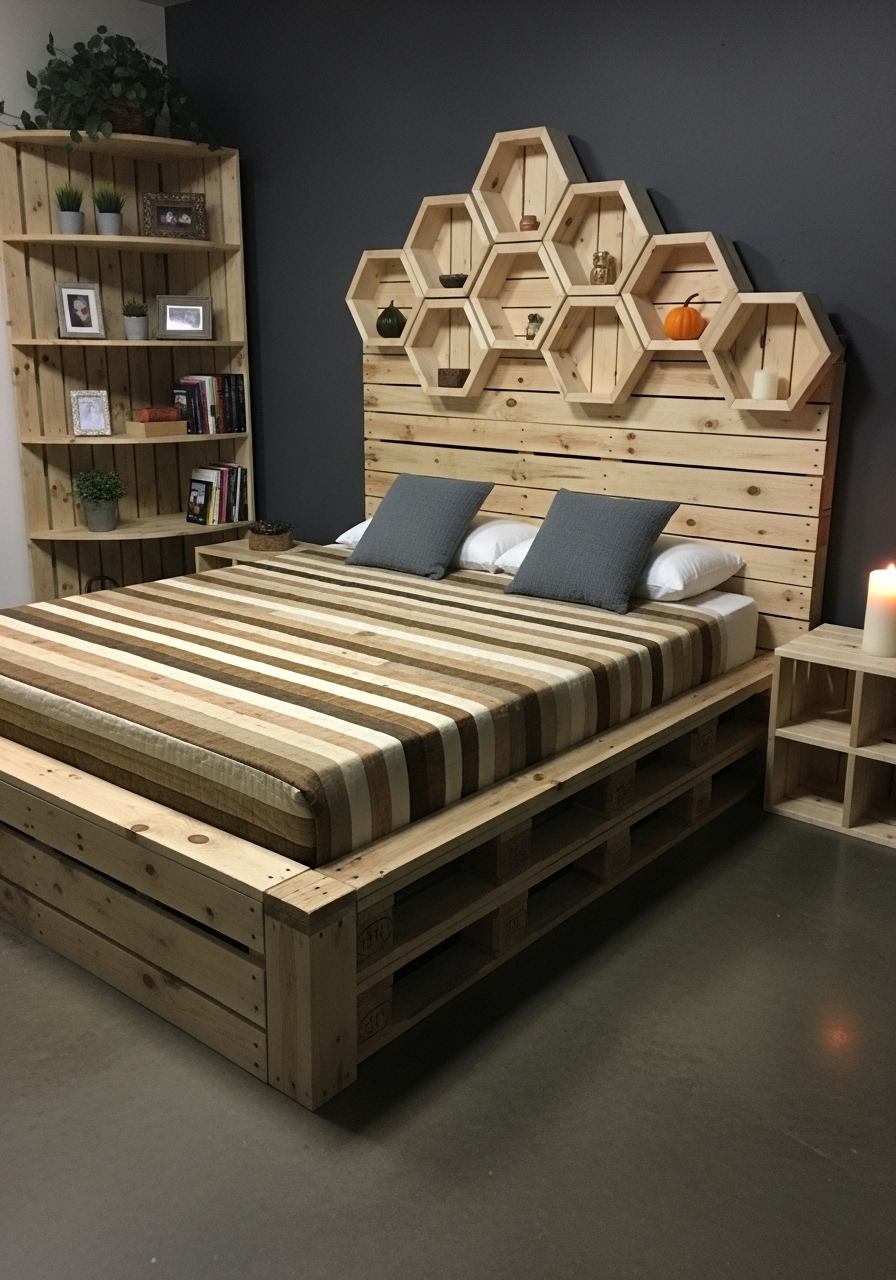 Modern Wooden Pallet Bedroom Retreat 🌿 (7)