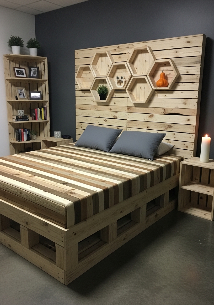 Modern Wooden Pallet Bedroom Retreat 🌿 (8)