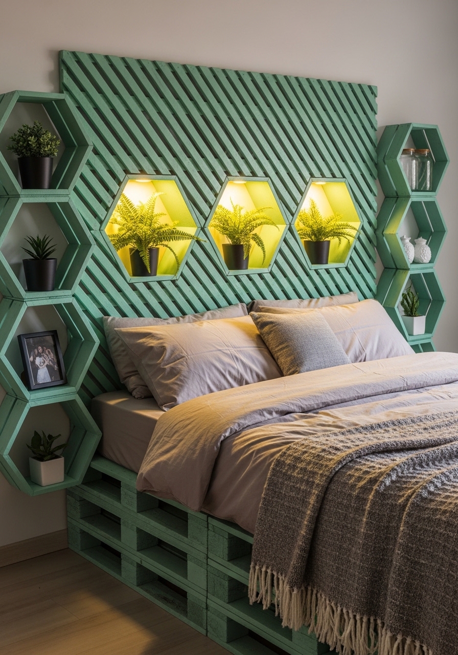 Modern Wooden Pallet Bedroom Retreat 🌿 (9)