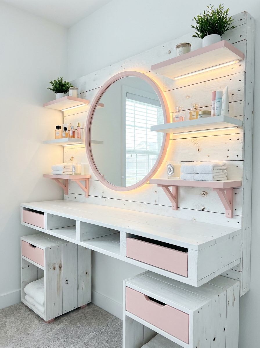 DIY Pallet Vanity Designs for Bedroom & Bathroom (10)