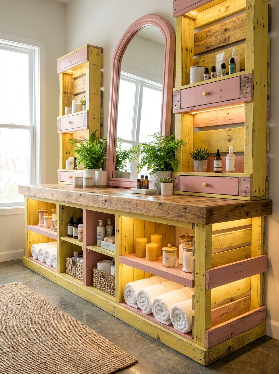 DIY Pallet Vanity Designs for Bedroom & Bathroom (18)