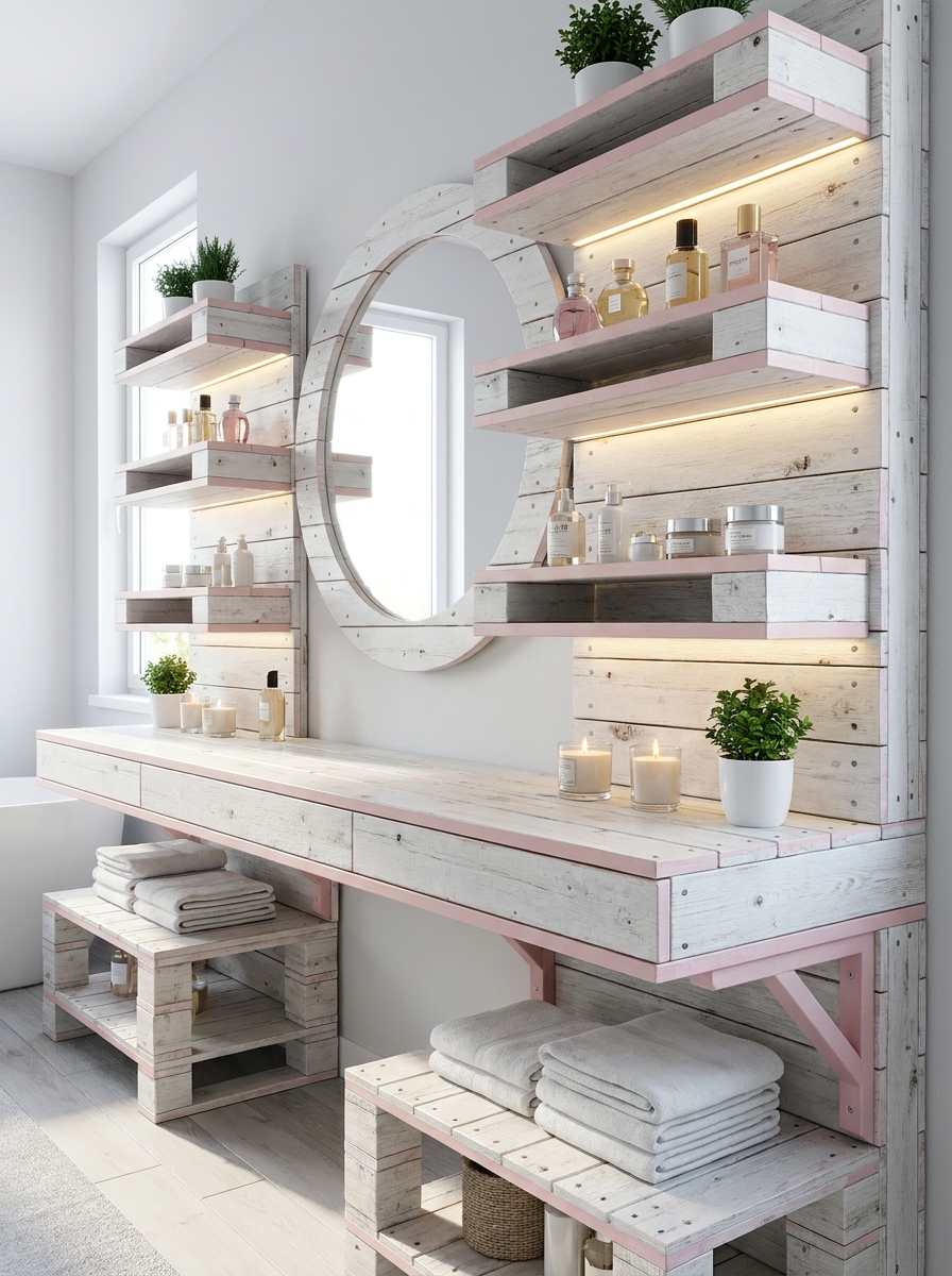 DIY Pallet Vanity Designs for Bedroom & Bathroom (20)